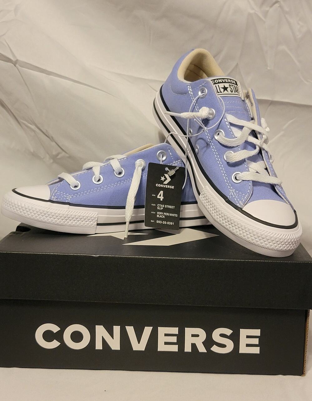 Converse CTAS Street Slip Very Peri/White/Black Sz 4 Kids